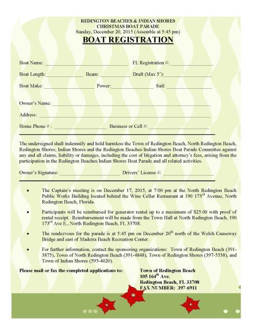 2015 Boat Parade Registration Form